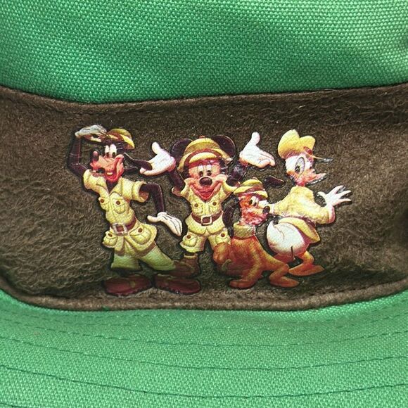 Disney Animal Kingdom Green Safari Hat Shark Teeth Youth Size Mickey Mouse - Picture 2 of 9